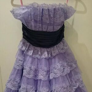 Betsey  Johnson Purple Strapless Lace Dress Size 2